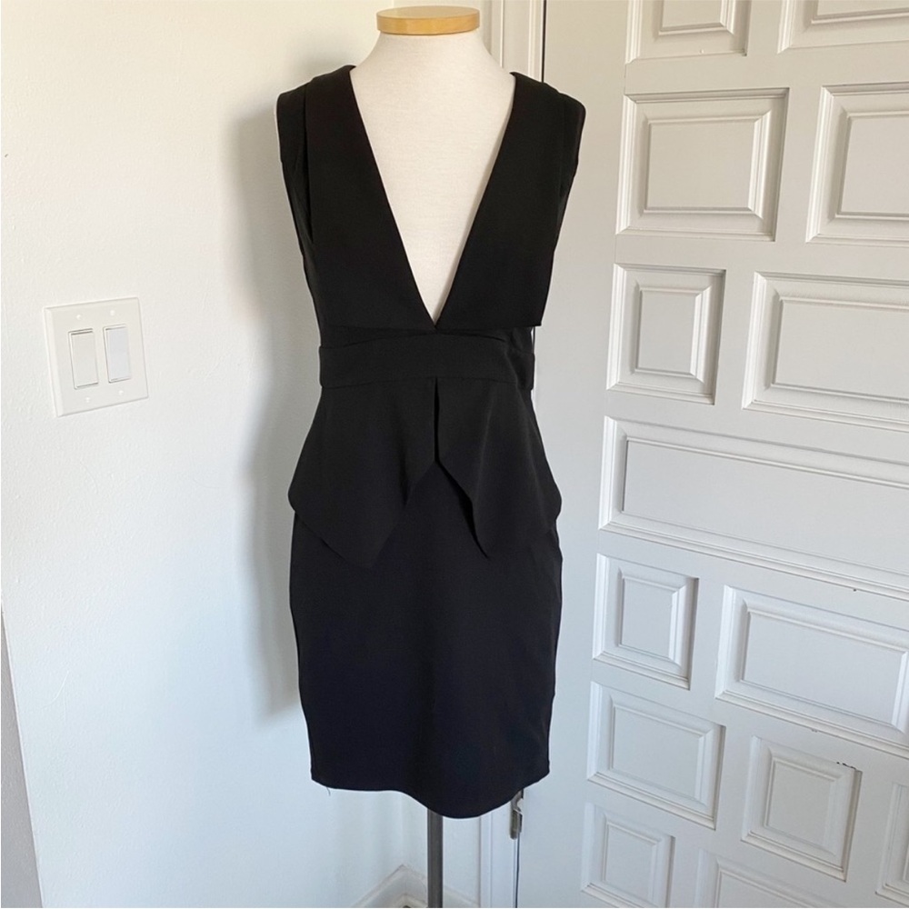 Akira Chicago Black Label Tuxedo Peplum Dress Cocktail Party Size Medium